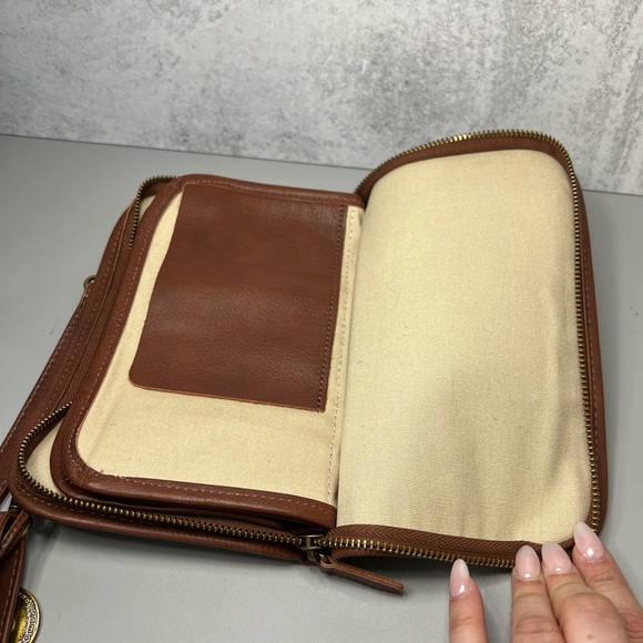 MINOOY “Urania Clutch Bag”/Organizer/Mini Crossbody in Light Cognac Leather - Picture 7 of 8